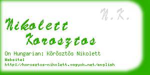 nikolett korosztos business card
